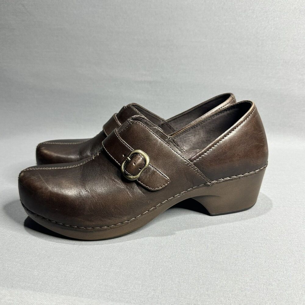 Dansko Tamera Clogs Size 41 US 10.5-11 Brown Leather Nurse Professional Comfort